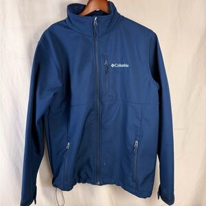 Columbia Men Navy Softshell Jacket Full- Zip